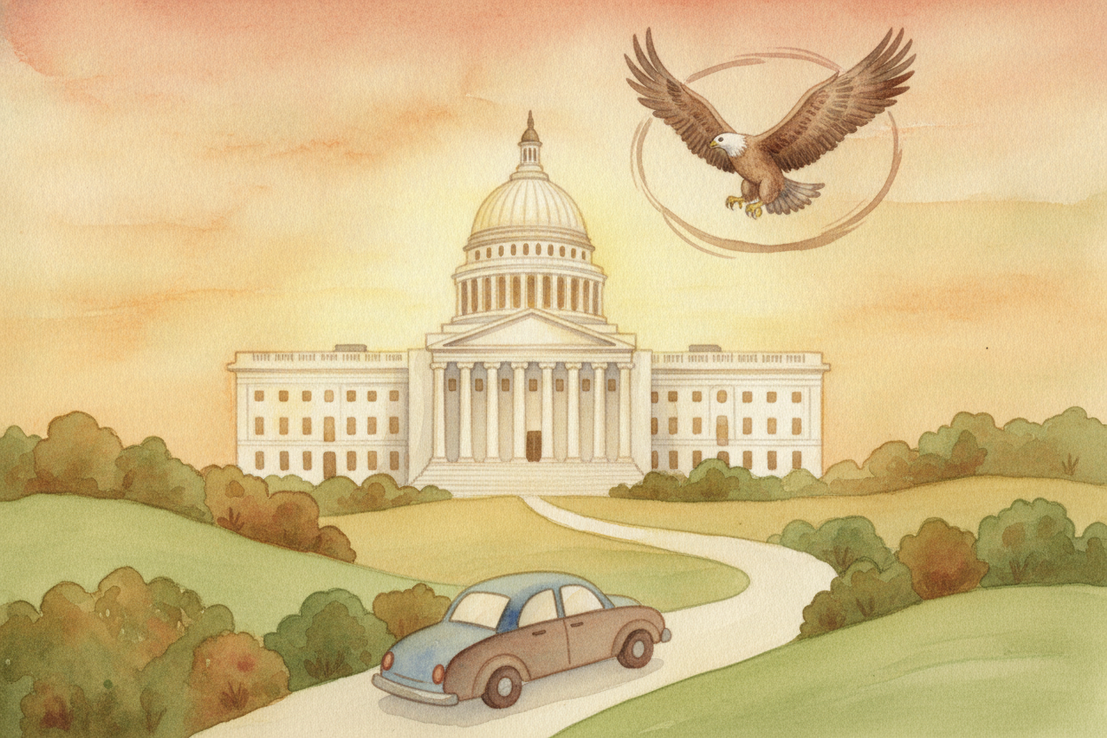 Let's start with the federal government — the one that runs the whole house. It lives in ++Washington, D.C.++, and it ha