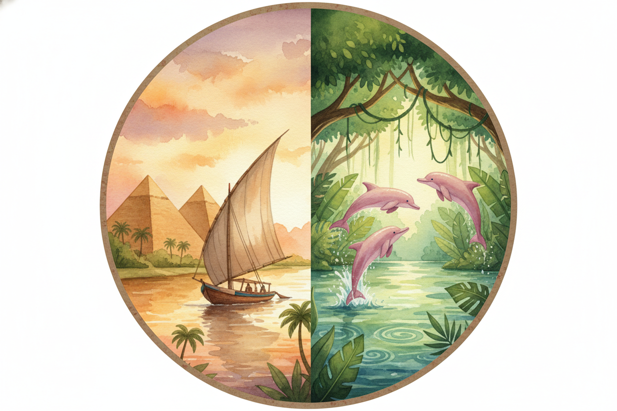 So what's the answer? ++The Nile++ is the longest by the old rules. ++The Amazon++ might be longer by new rules. Both ar