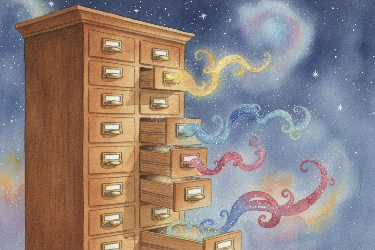 Imagine a **giant filing cabinet** where the universe keeps every single ingredient it owns. ~~Not paint, not food, not 
