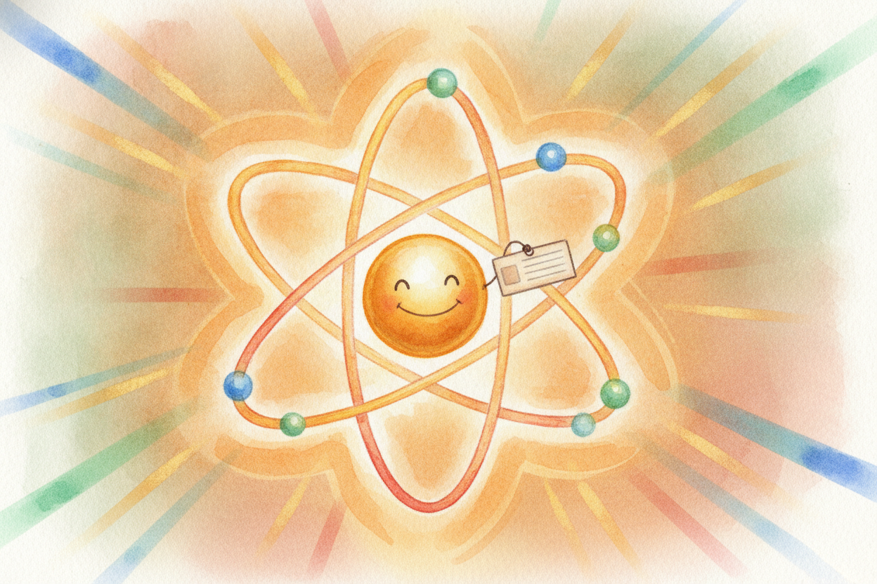 That counting number is called the ++atomic number++, and it's an element's **name tag**. ~~No two elements share it.~~ 