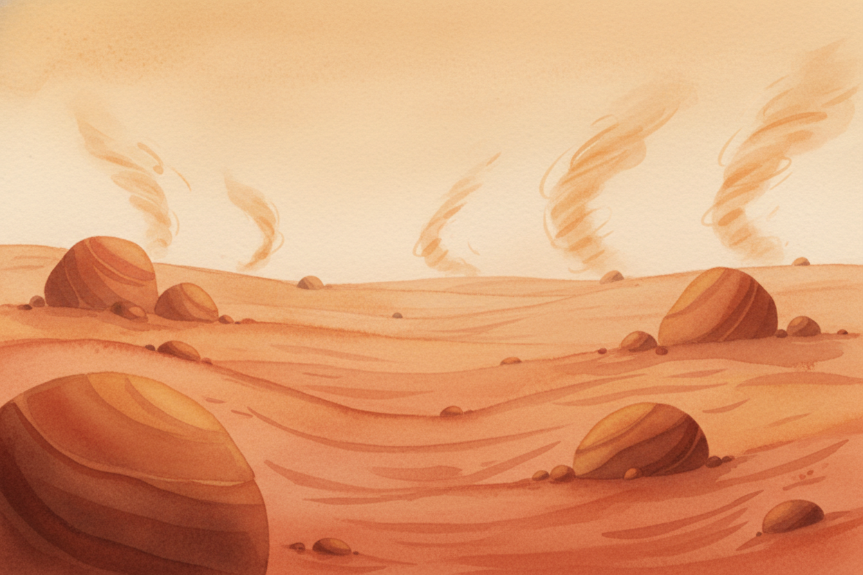 That red color is real, honest rust. ++Mars++ is covered in dust full of iron, the same metal in your kitchen pans, and 