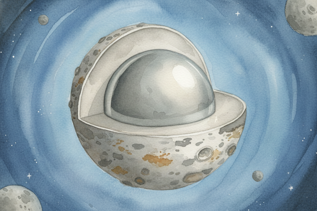 ~~And get this~~ — ++Mercury++ is mostly metal on the inside. Hidden under its rocky skin is a gigantic iron core that t