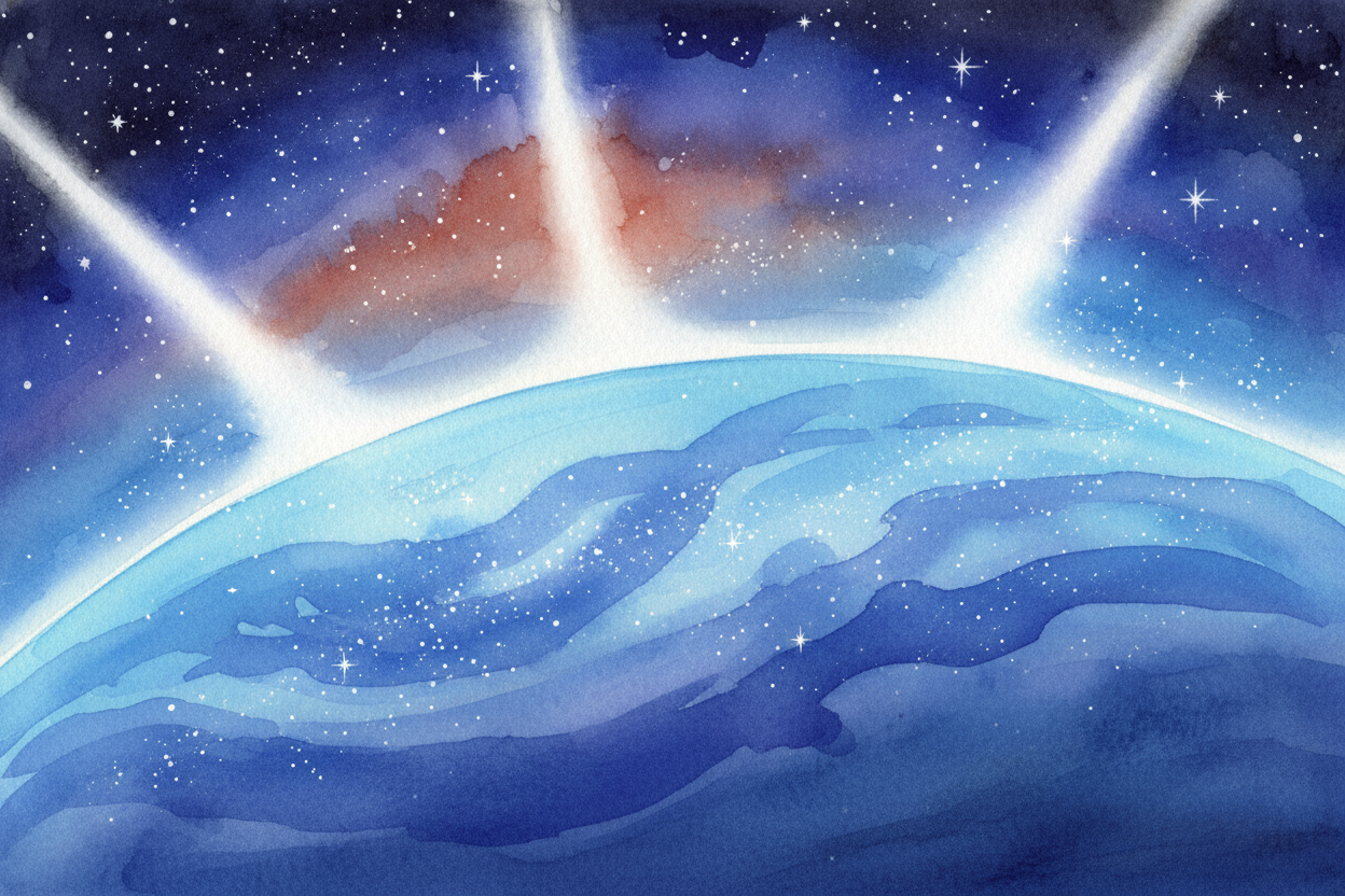 Why is it so blue? The answer is a gas called ++methane++ floating in its air. Methane is **greedy** — it ~~soaks up red