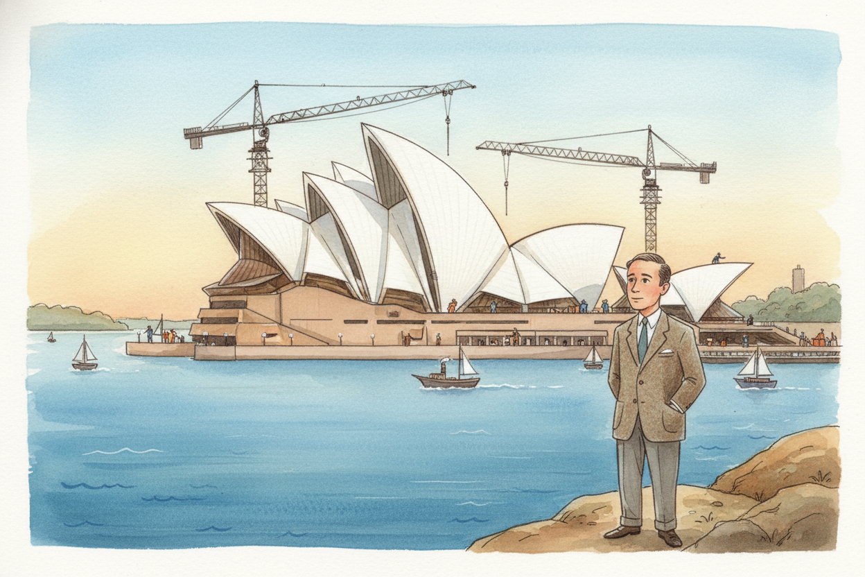 Construction took fourteen years instead of the planned four. ++Utzon++ ended up leaving the project in 1966 after argum