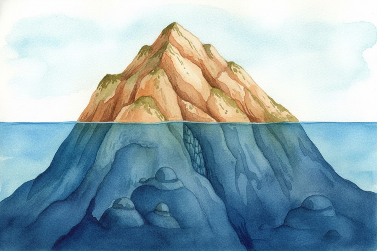 ~~But here's where it gets interesting.~~ Sea level is just an **imaginary line we drew around the planet** — the *avera