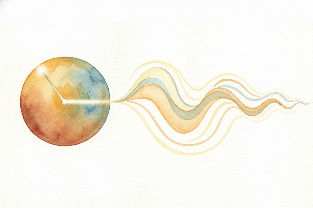Keep spinning that spoke and watch the height. It rises to the top, sinks to the bottom, rises again — **over and over, 