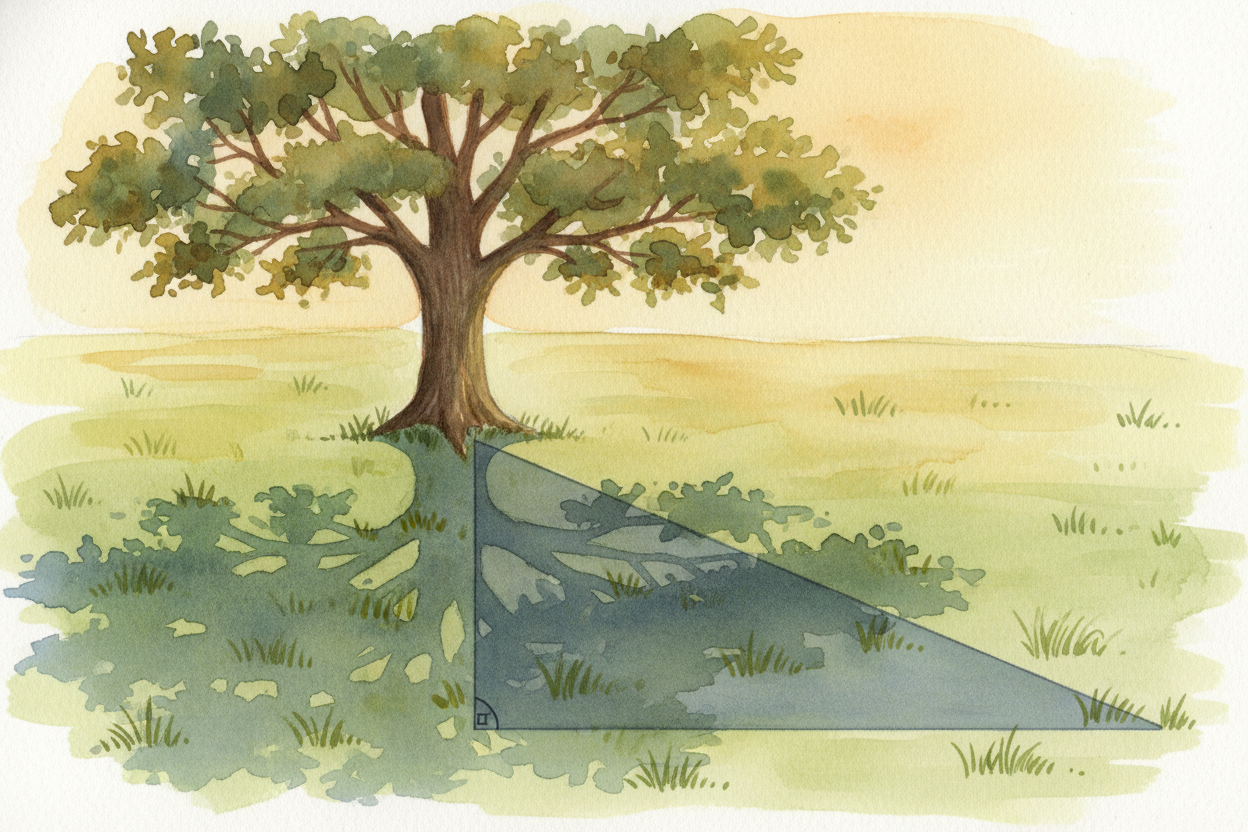 So this is the **quiet power** of sine and cosine. With nothing but *one angle*, they can tell you how tall a tree is fr