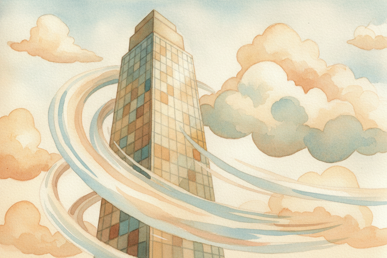 ~~Look up at a skyscraper on a windy day.~~ The wind shoves it with **the weight of a thousand hands**. So why doesn't i