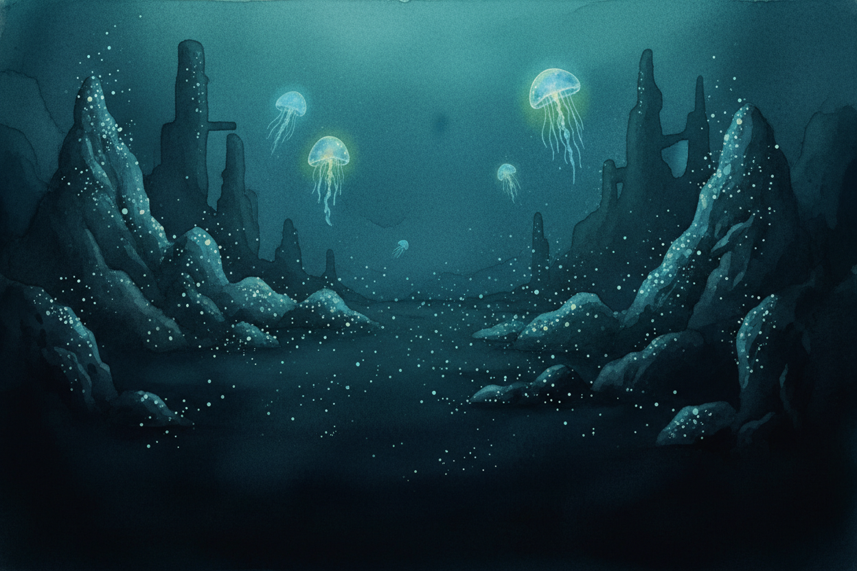 If you dove ~~down, down, down~~ past where sunlight fades to black, you'd reach the deep ocean floor — a cold, dark wor