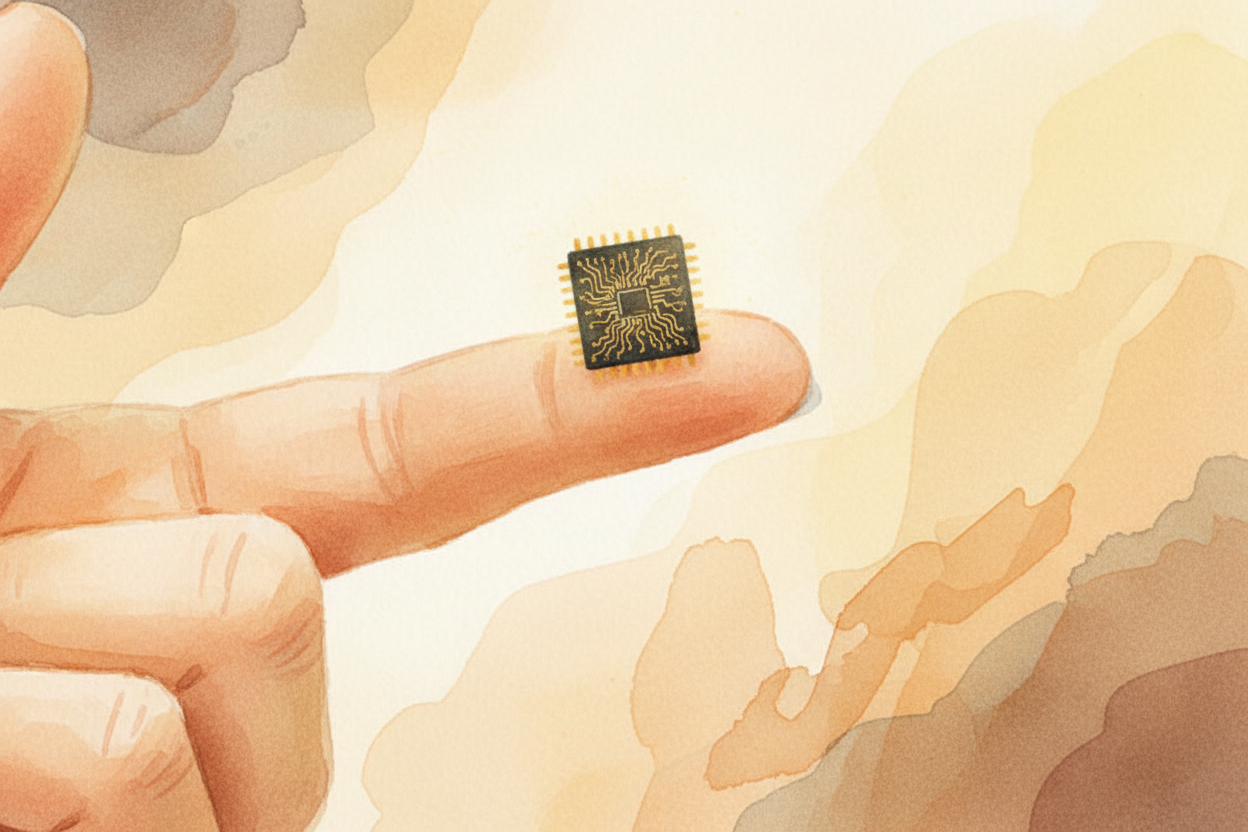 Inside your phone lives a chip smaller than your thumbnail called a ++processor++ — **think of it as the phone's brain**