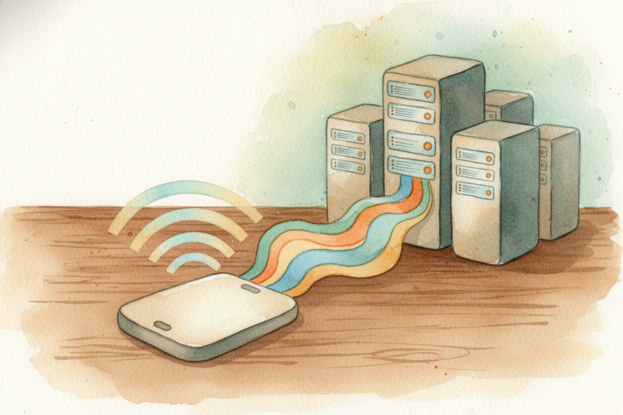 Your phone also talks to the ++internet++ — a vast network connecting **billions of devices** around the world. When you