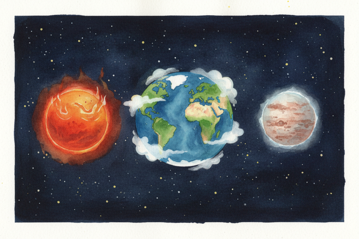 Most planets are terrible places to live. ++Venus++ is a furnace. ++Mars++ is a frozen desert. ++Jupiter++ would crush y