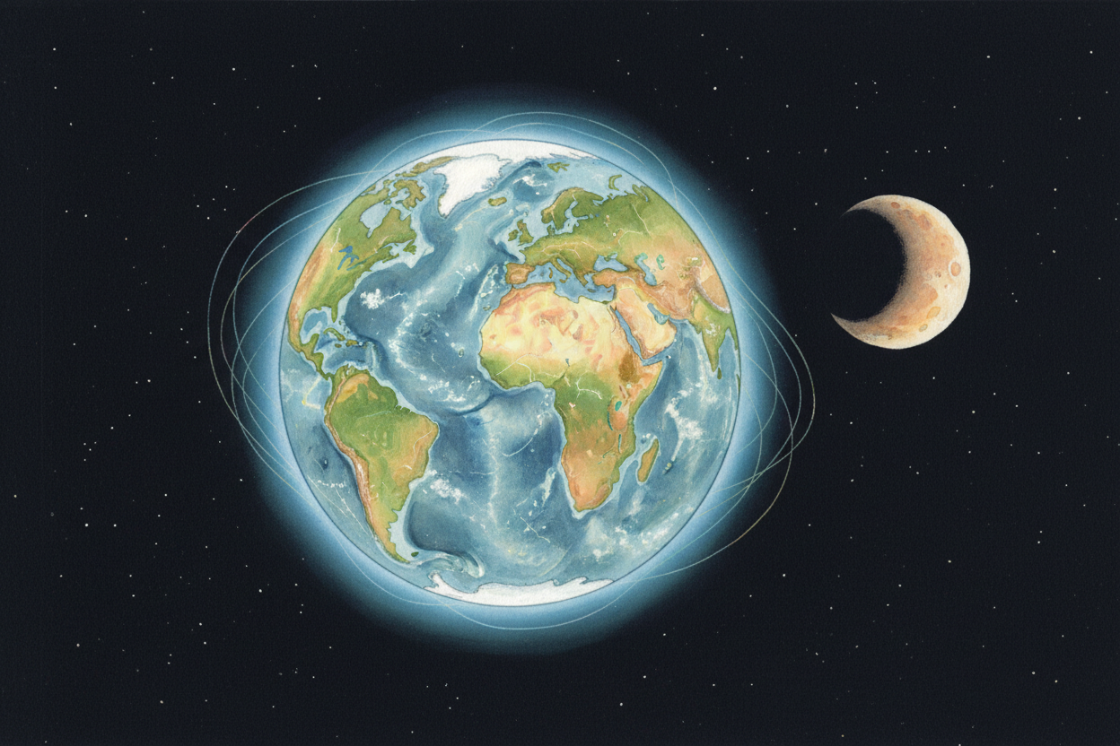 ~~Put it all together:~~ the right distance, the right air, the right spin, a protective shield, a stabilizing moon, and