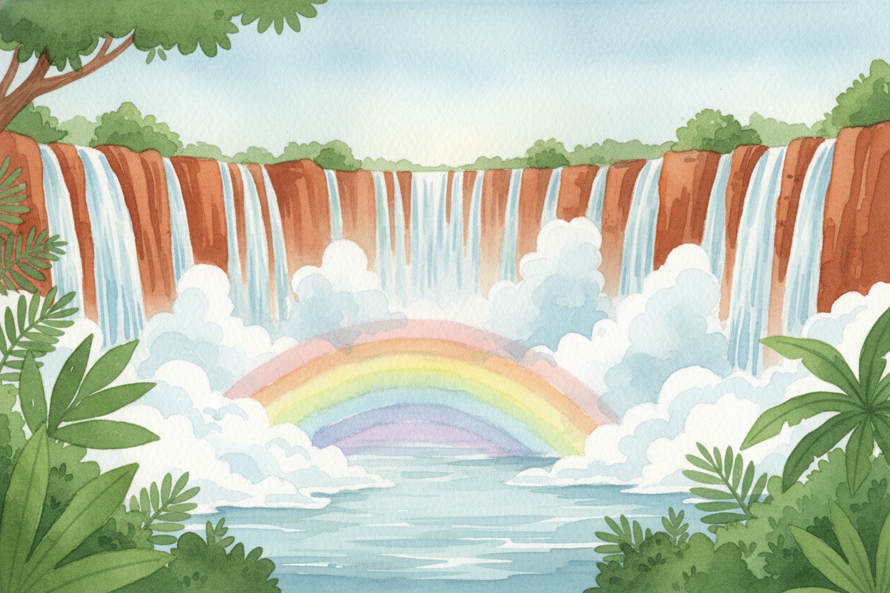 Stand at the edge of ++Iguazú Falls++ and you're facing **275 separate waterfalls** stretched across nearly two miles of