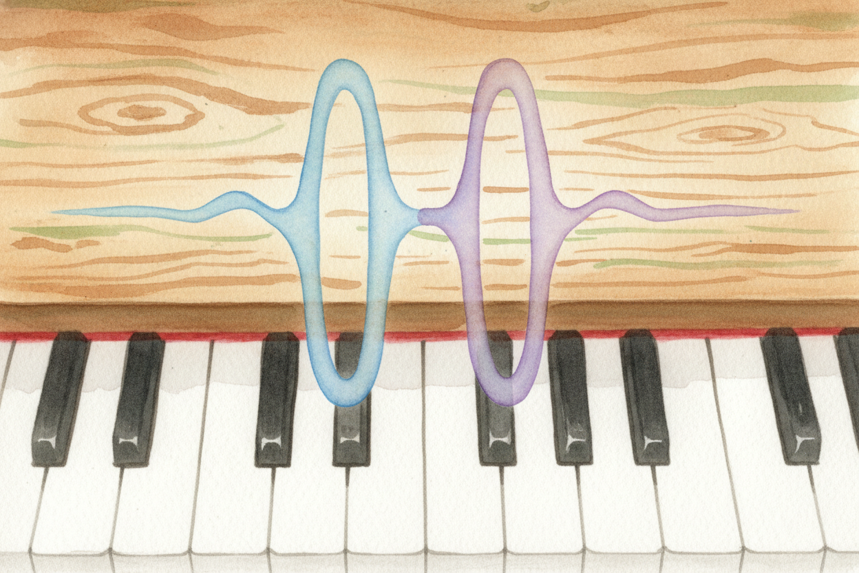 ~~Here's where it gets interesting:~~ when one sound vibrates **exactly twice as fast** as another, your brain recognize