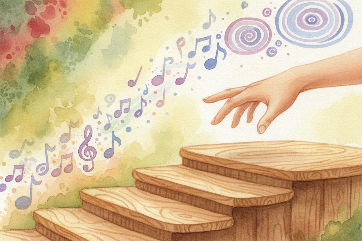 ~~But pleasant music isn't just math~~ — it's also **surprise and release**. Imagine climbing a staircase and expecting 