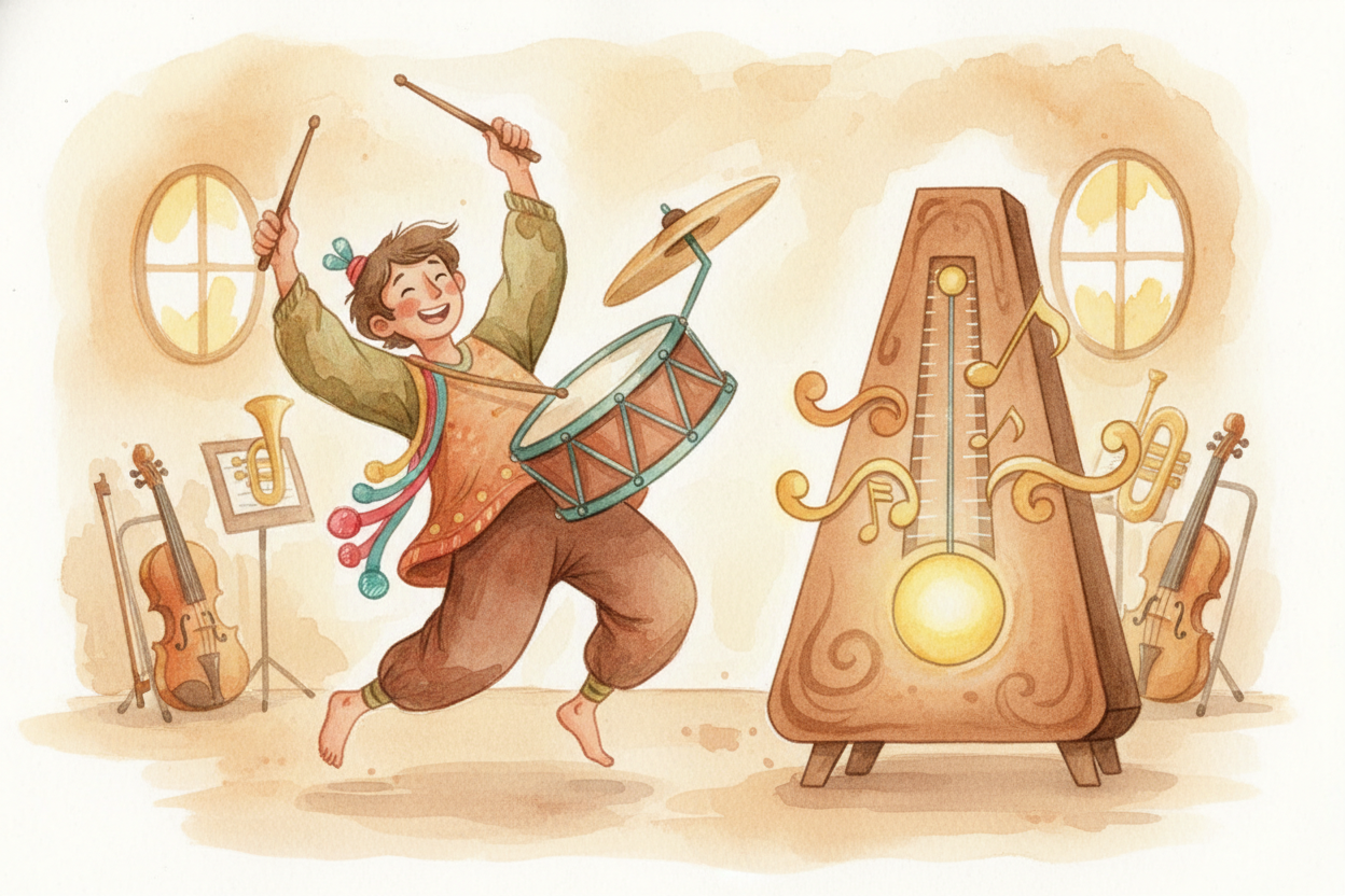 Rhythm works the same way. Your brain *loves* predicting patterns. When you hear a steady beat — **boom, boom, boom** — 