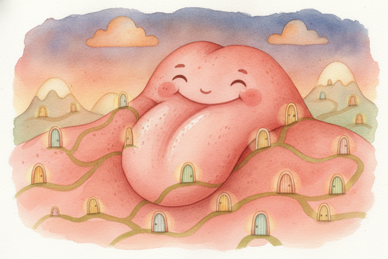 Your tongue is a ~~busy little doorman~~. Every time you take a bite, it checks who's knocking — and decides whether to 