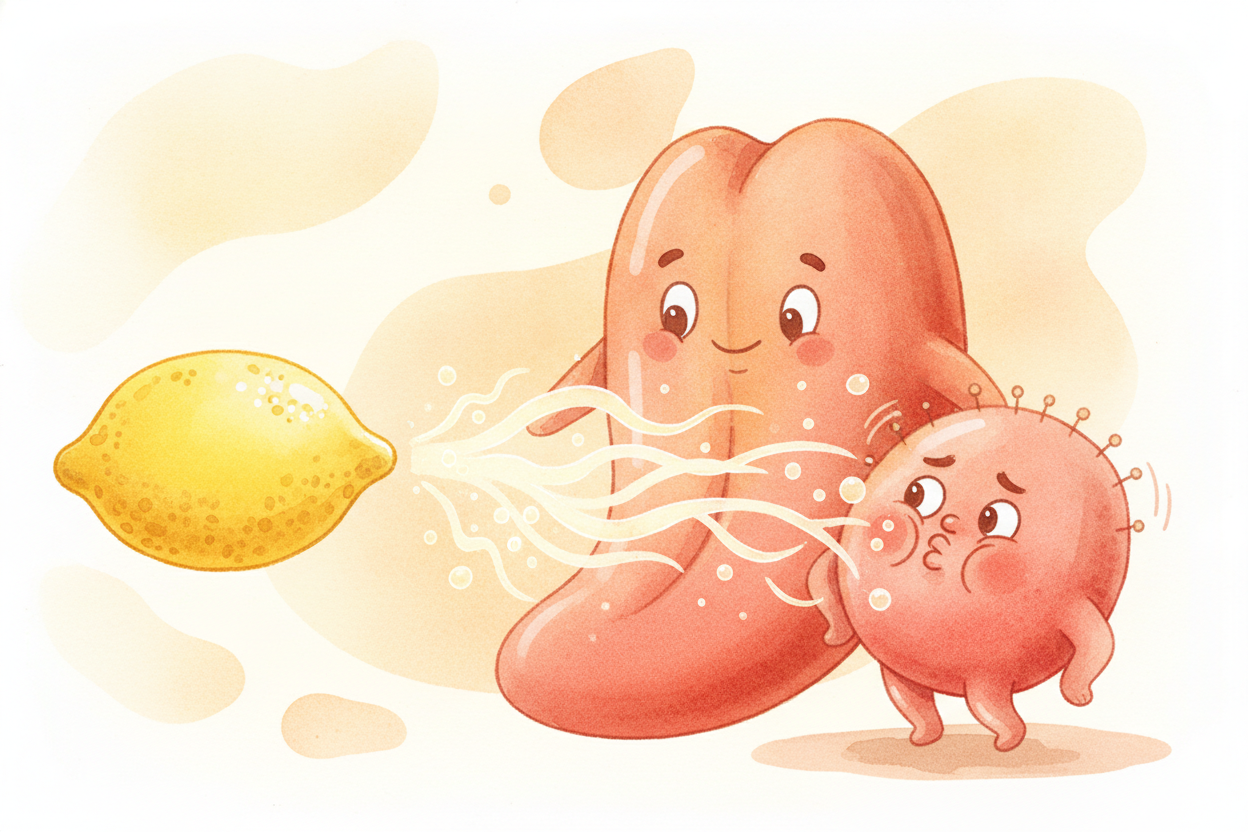Sour is the tongue's ~~"careful now" knock~~. Sour foods — lemons, vinegar, yogurt — are full of acid, and acid means lo