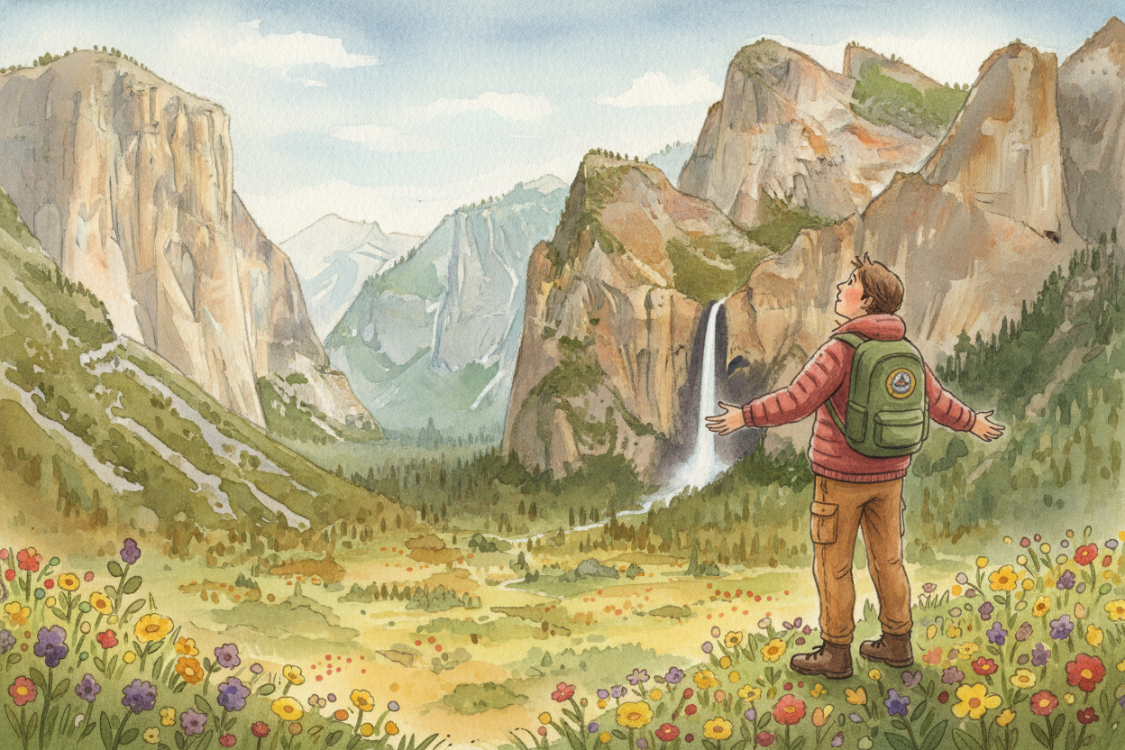 Stand at the edge of ++Yosemite Valley++ and you're looking at one of the planet's most dramatic rooms — sheer granite w