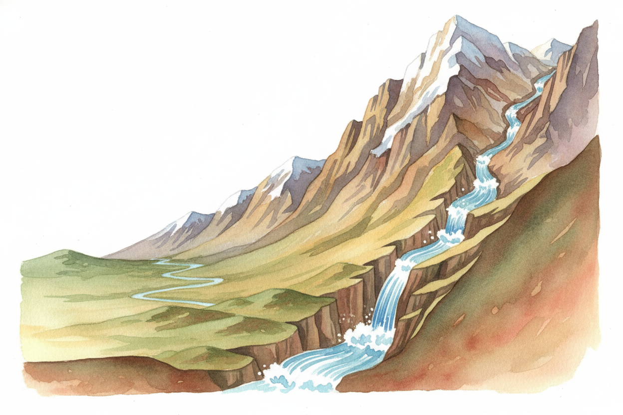 Then, about ~~ten million years ago~~, the whole Sierra Nevada mountain range started **tilting upward like a trapdoor o