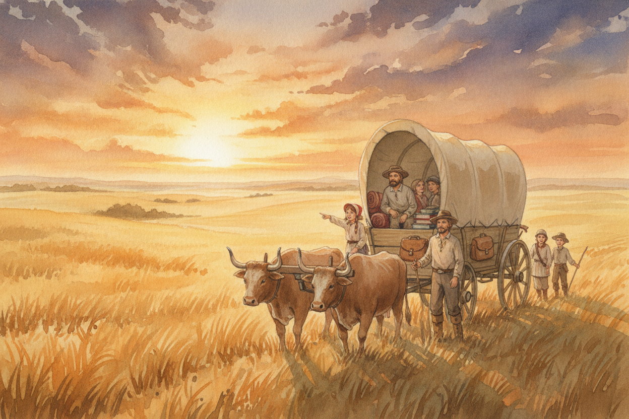 Imagine **packing your whole life into one wooden wagon** and pointing it at the sunset. That, more or less, was the ++A
