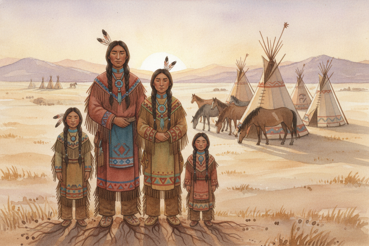 **Long before the wagons arrived**, the land was already home to many Native American nations who had lived there for *t