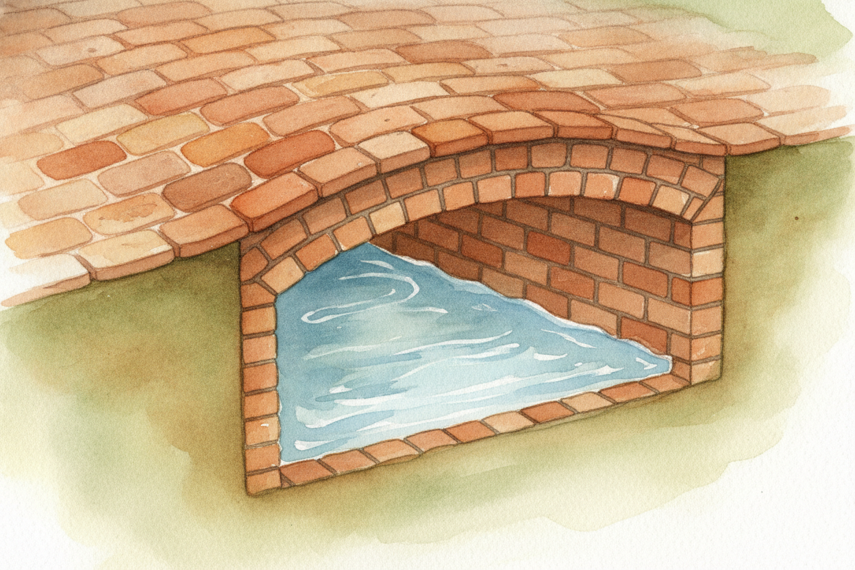 ~~Here's where it gets genuinely impressive.~~ Each house had its own bathroom and toilet. The dirty water didn't slosh 