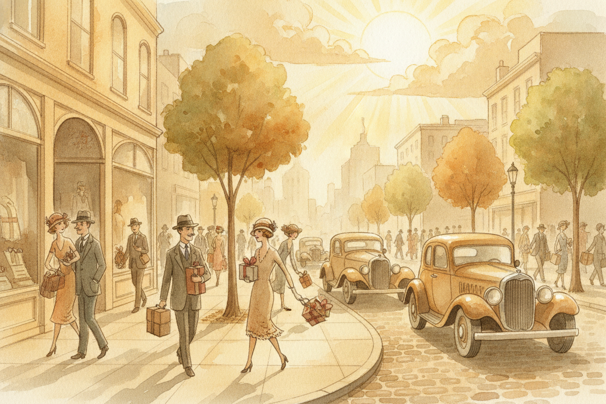 1920년대의 세상을 **끝나지 않을 것 같은 파티**라고 ~~상상해 보세요.~~ 돈은 쉽게 벌리는 것 같았고, 일자리는 어디에나 있었으며, 사람들은 내일은 더 부유해질 거라고 믿었어요. 그러다 거의 하룻밤 사이에 