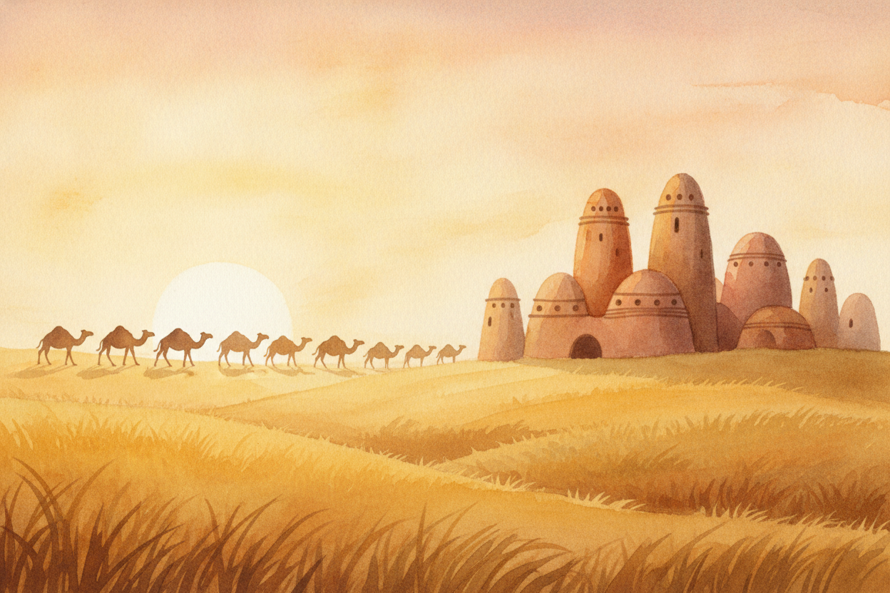 Long ago, in the wide grasslands of West Africa, two kingdoms grew so rich and so famous that travelers told stories abo