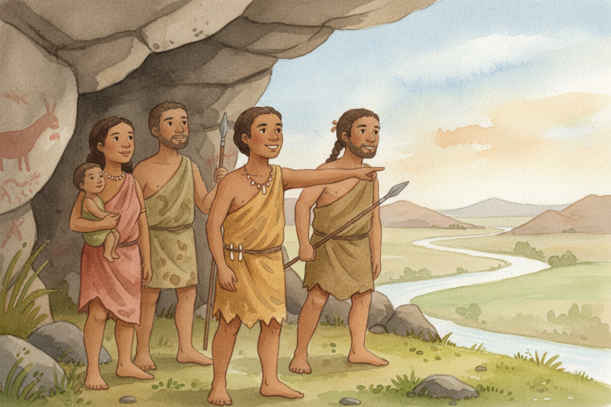 Then, ~~somewhere around 300,000 years ago~~, still in Africa, ancestors appeared who looked a lot like us. Scientists c
