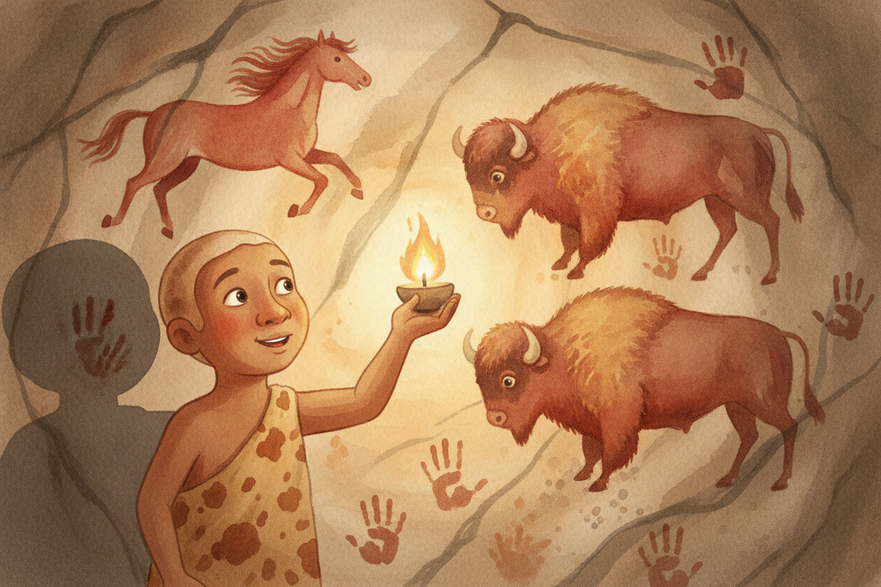 These humans did something ~~no animal had done before~~: they told stories, drew pictures, and shared ideas. They **pai