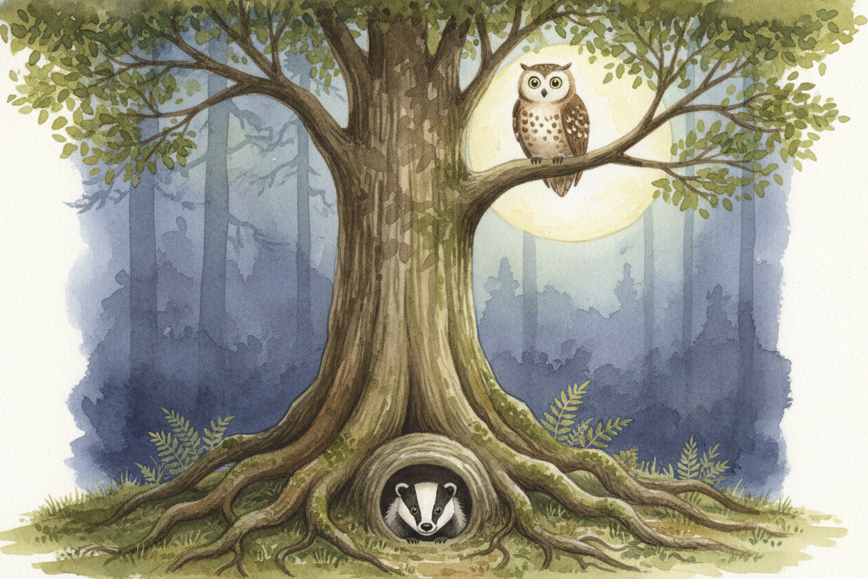 Inside one big habitat, animals split the space into smaller jobs and corners — like roommates dividing up a house. The 