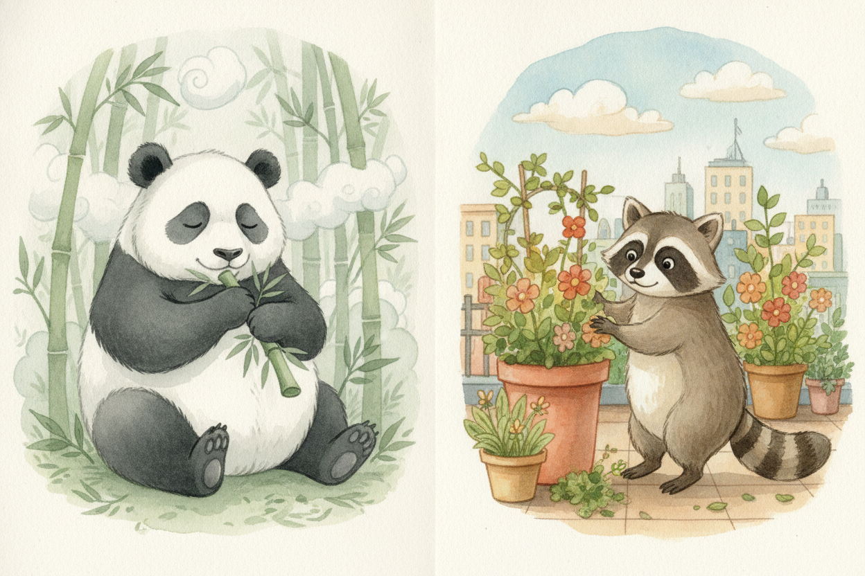 Some animals are picky and need exactly one kind of home — a ++panda++ needs bamboo forests, and almost nowhere else wil