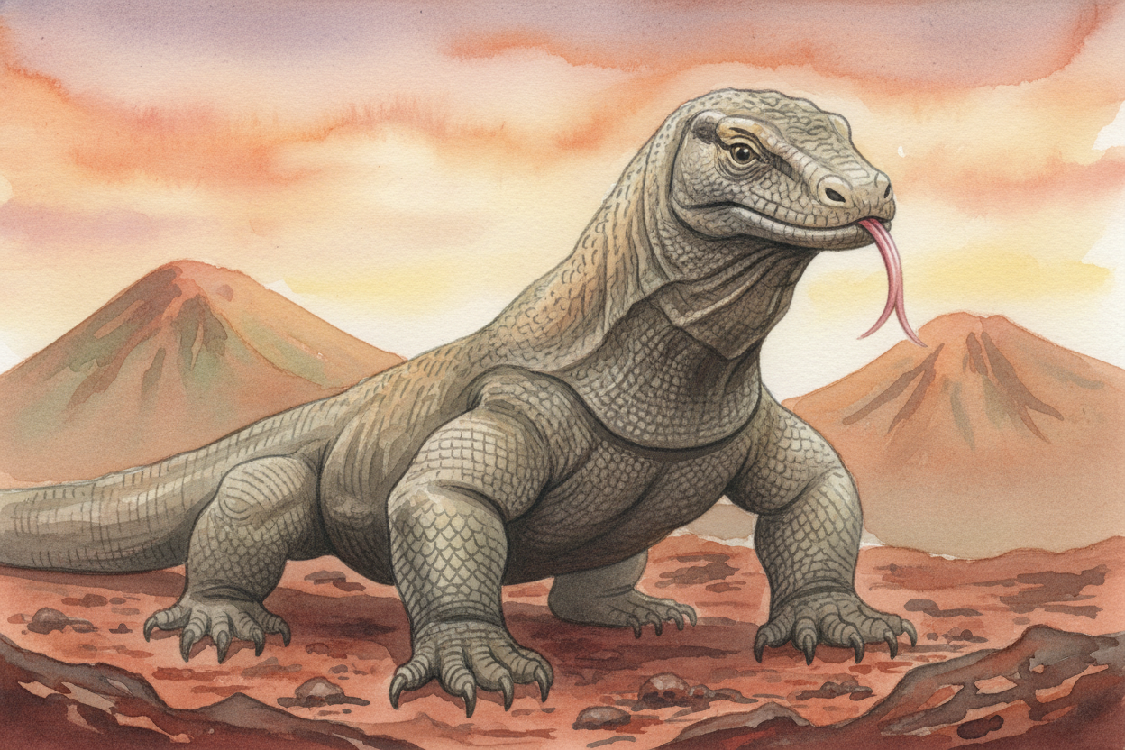 If you wanted to meet a ++Komodo dragon++ in the wild, you couldn't just wander into any old forest. These enormous liza