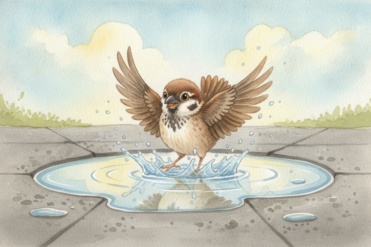 ~~So next time~~ a puddle vanishes, don't feel sad for it. Give it a little wave goodbye. It's not gone — it just went o