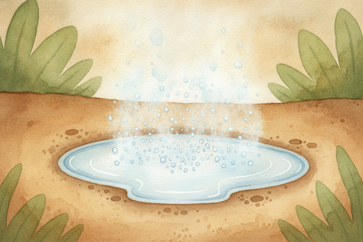 One molecule leaving is nothing. But this is happening millions of times, every single second, all across the puddle's s