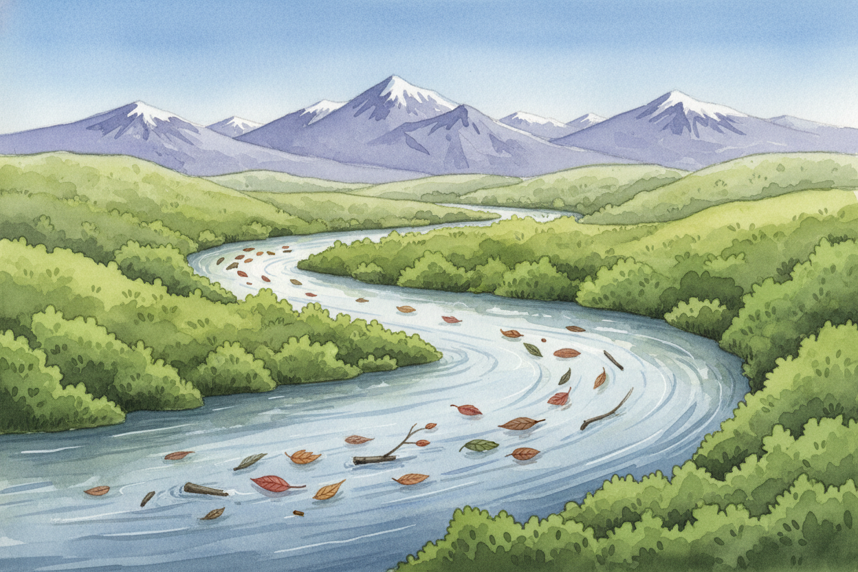 Other water collects on the surface — in rivers fed by mountain snow, or in lakes that fill up season after season. ~~Ei