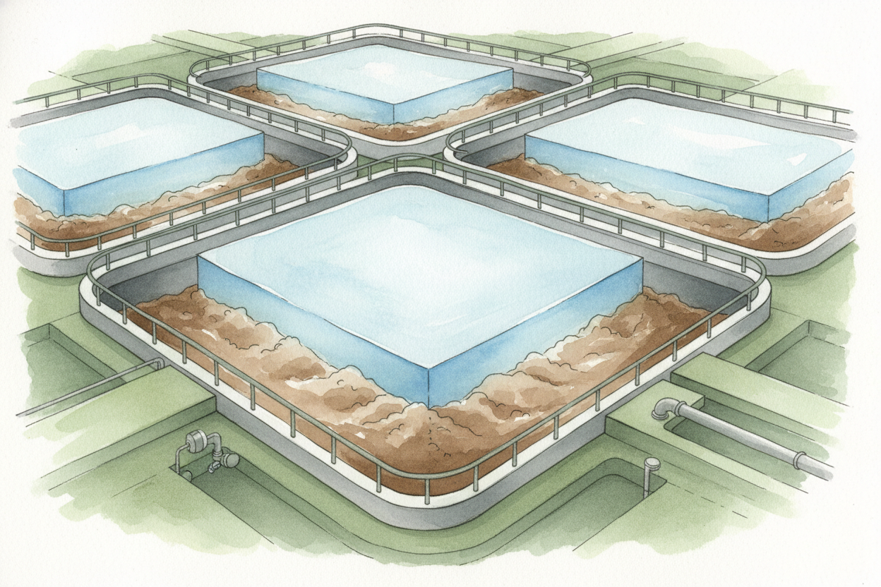 That's where the treatment plant comes in. Picture a factory whose only job is to make water safe. First, the water flow