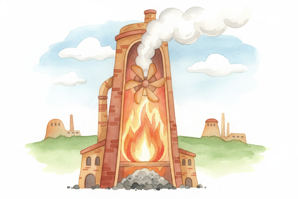 Some cities burn trash in giant ++incinerators++ to make electricity. The fire heats water into steam, the steam spins a