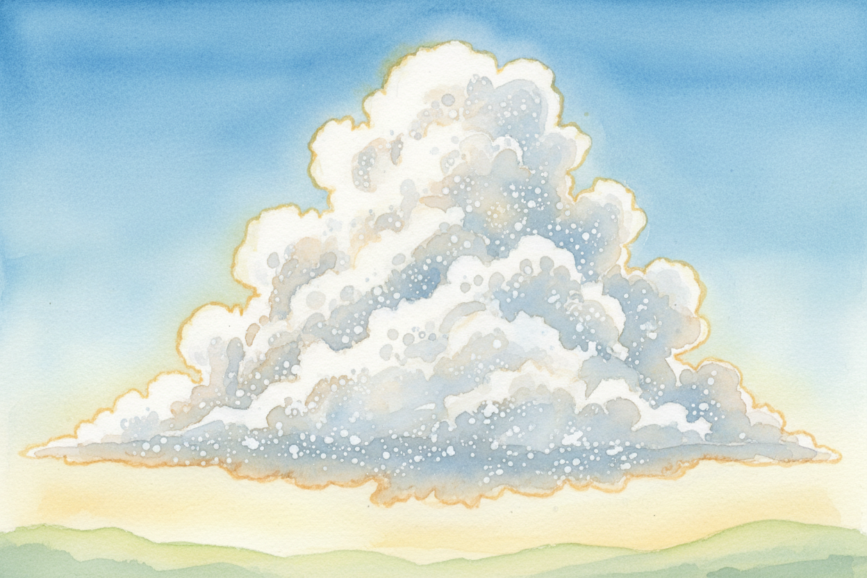 **Billions of these droplets** cluster together, and suddenly you've got a cloud. A cloud is just a massive crowd of wat