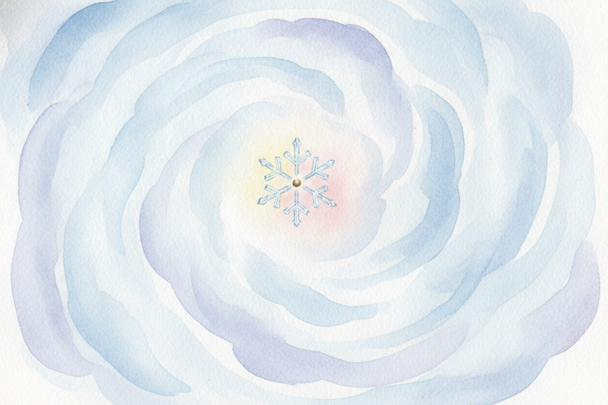 ~~Now here's the chilly part.~~ When the cloud is cold enough, those droplets don't just stay water — they freeze. But t