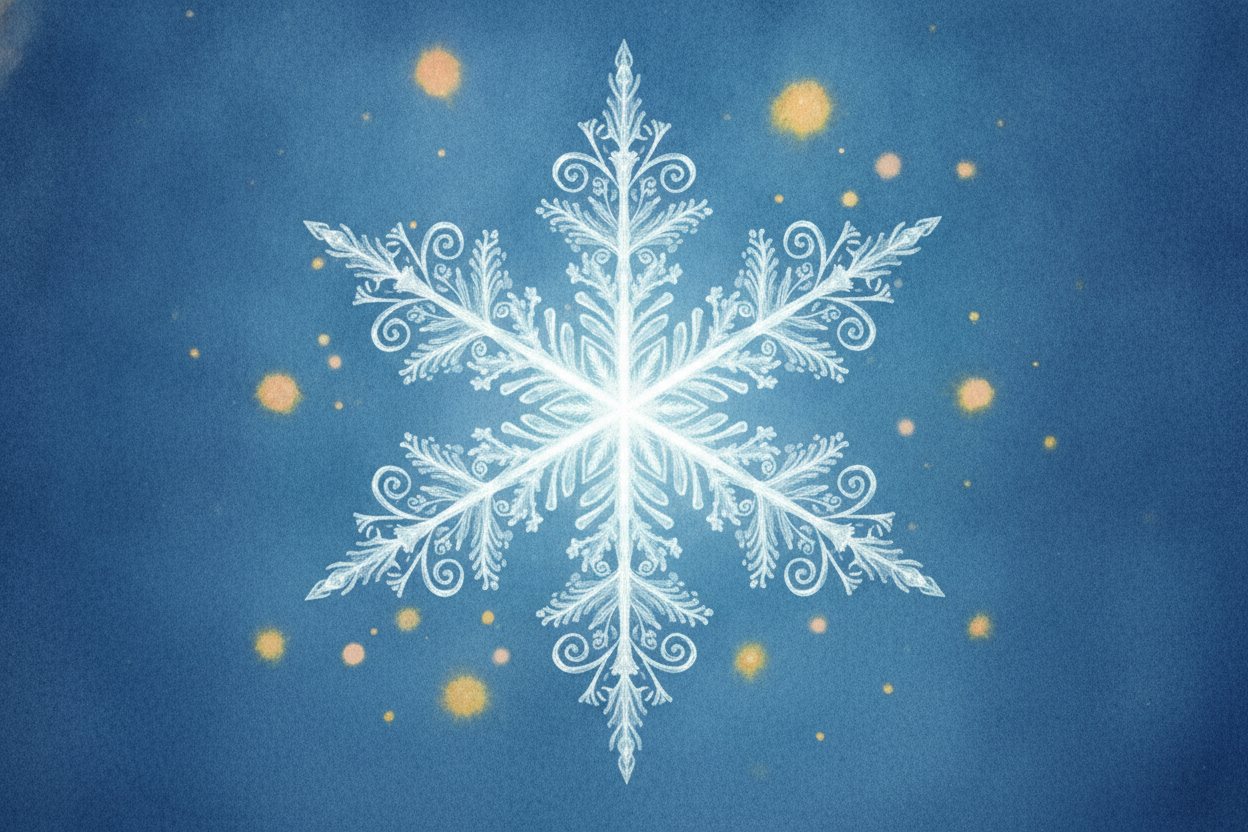 ~~Here's the part that makes snowflakes famous.~~ As the crystal floats around, more vapor keeps freezing onto it, and i