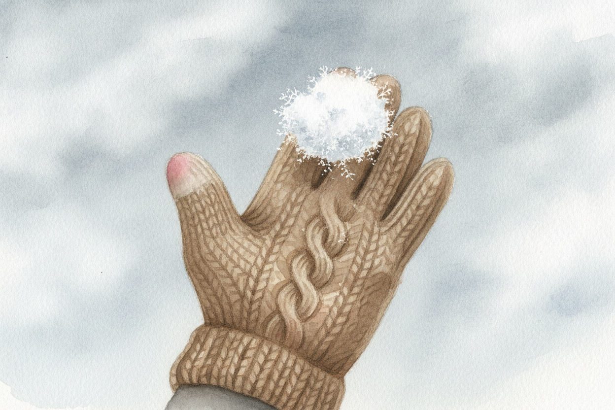 When a flake finally gets heavy enough, ~~gravity gives it a gentle tug~~ and down it floats. On the way, it often bumps