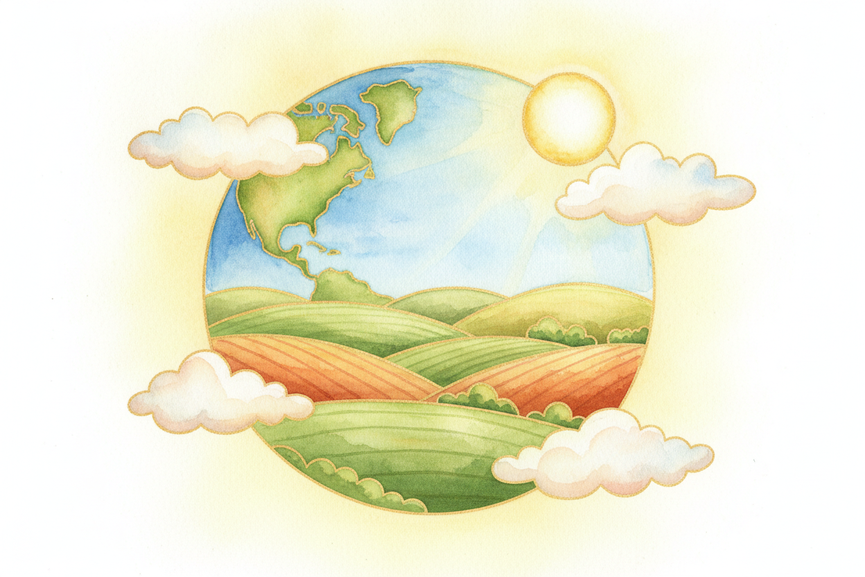 So daytime is simply the **half of Earth** currently turned toward the Sun. ~~Sunshine pours straight~~ onto your side o
