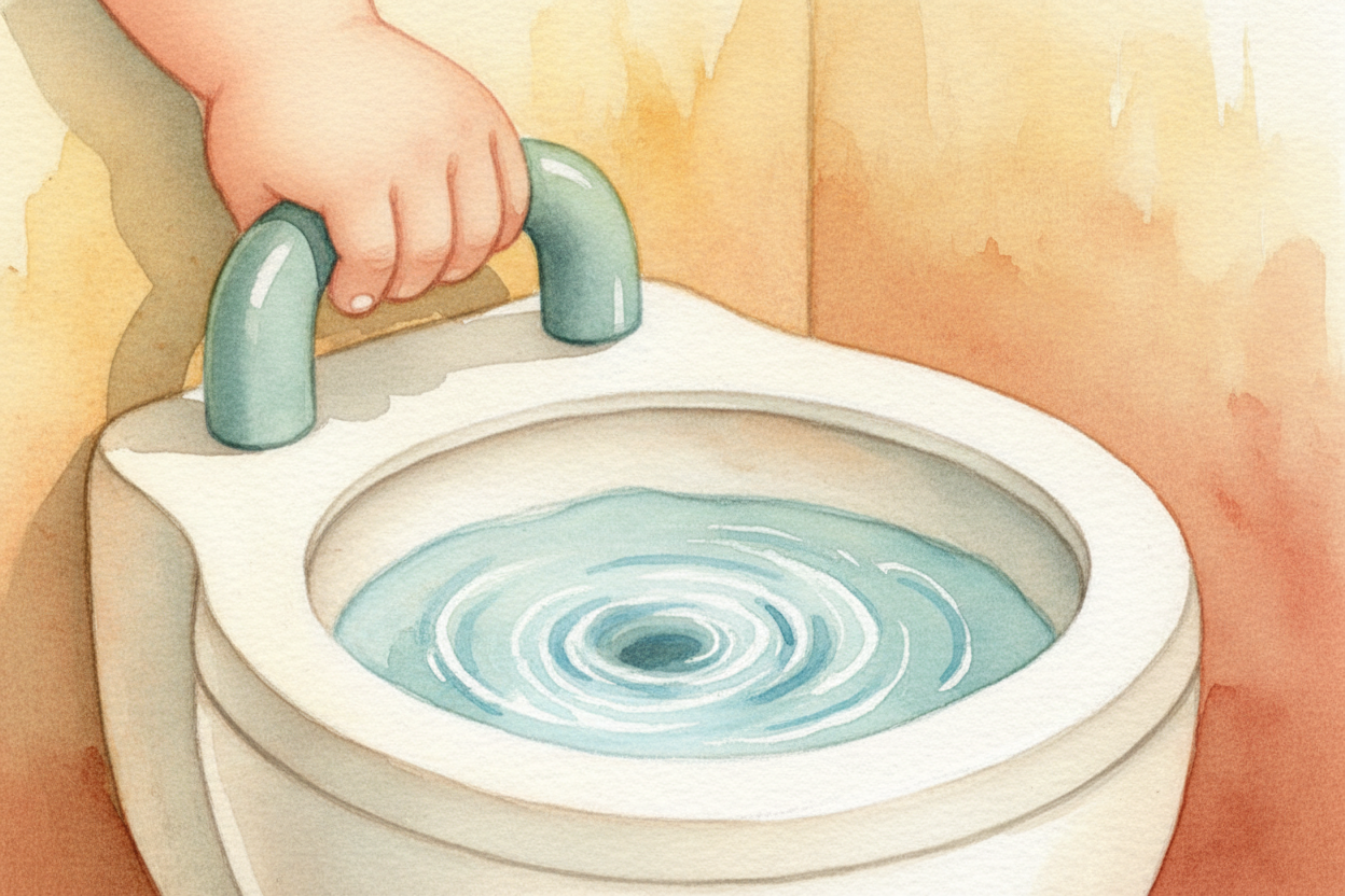 You press the handle, water swirls, and everything vanishes down that hole. ~~Gone!~~ ~~But here's the thing:~~ it doesn