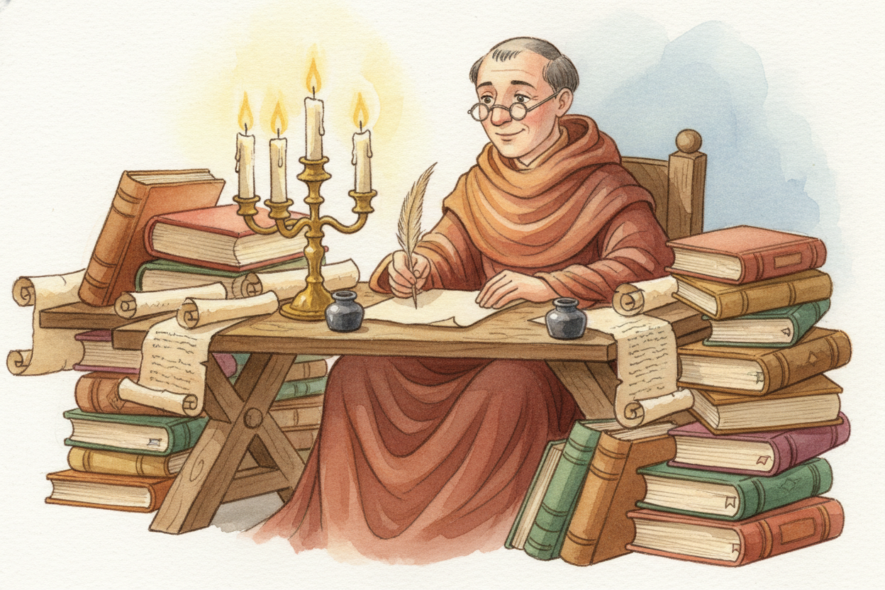 Word spread fast. By the early 1300s, ++Italian monks++ were painting frescoes showing saints wearing eyeglasses. Schola