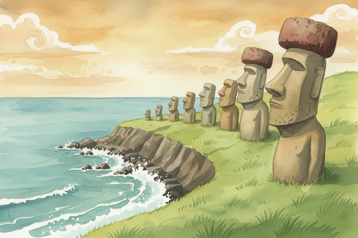 Who carved the statues of Easter Island?