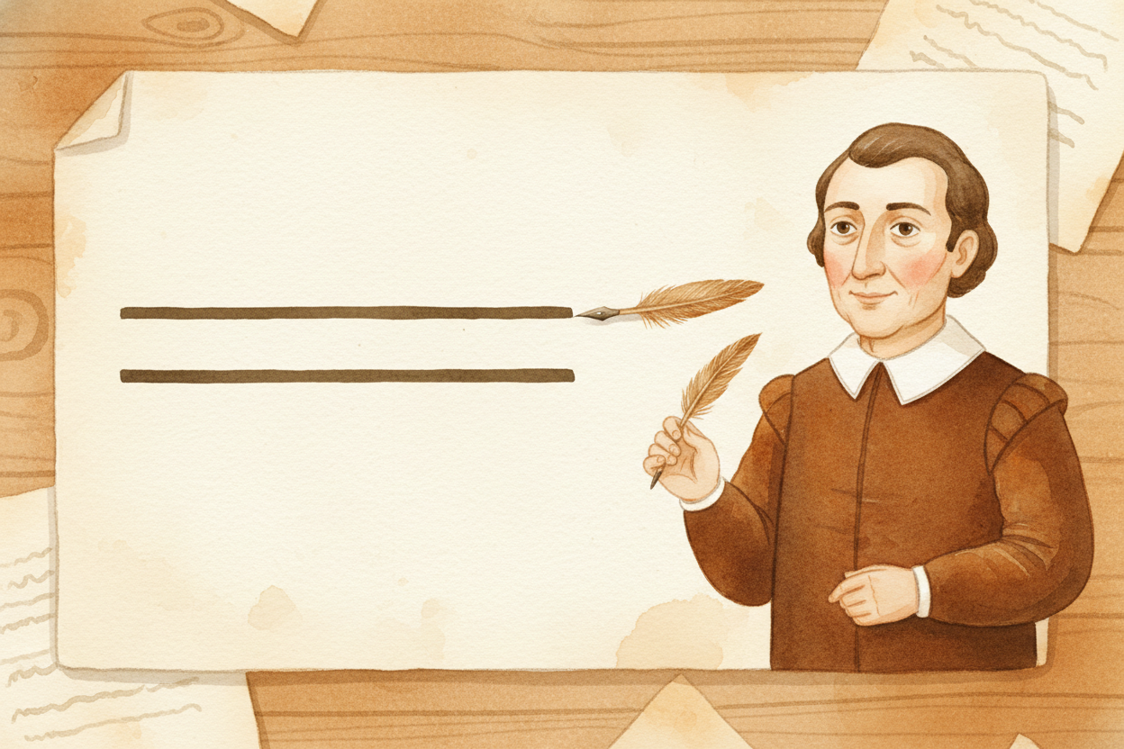 So the next time you write =, give a little nod to ++Robert Recorde++. A man who looked at **two parallel lines and saw 