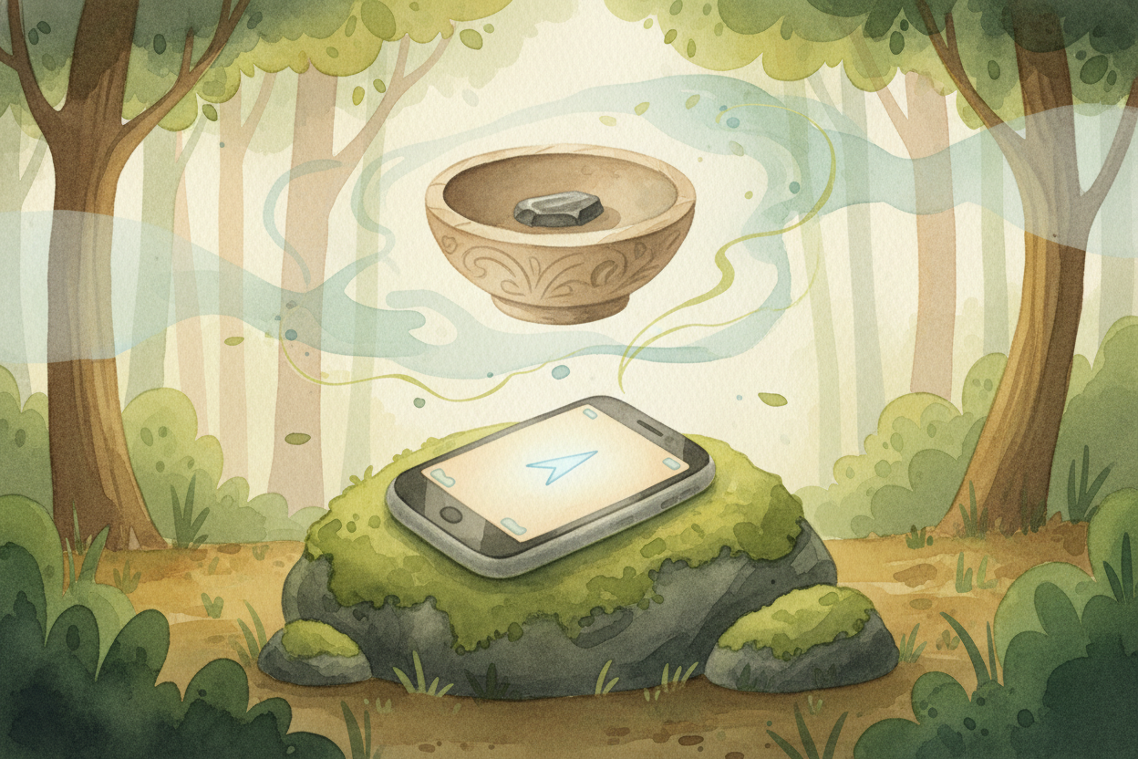 Today your phone has a tiny digital compass inside — no lodestone, no floating fish, just a chip that senses ++Earth's m